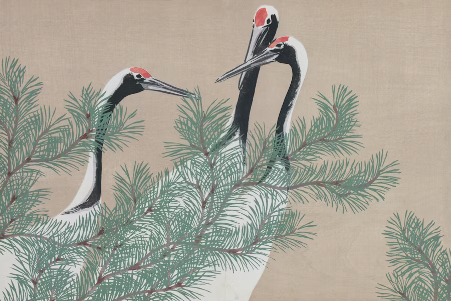 Cranes Japanese Art 